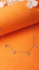 Silver Sun Line Necklace with Link Chain   Made Using Premium 925 sterling silver