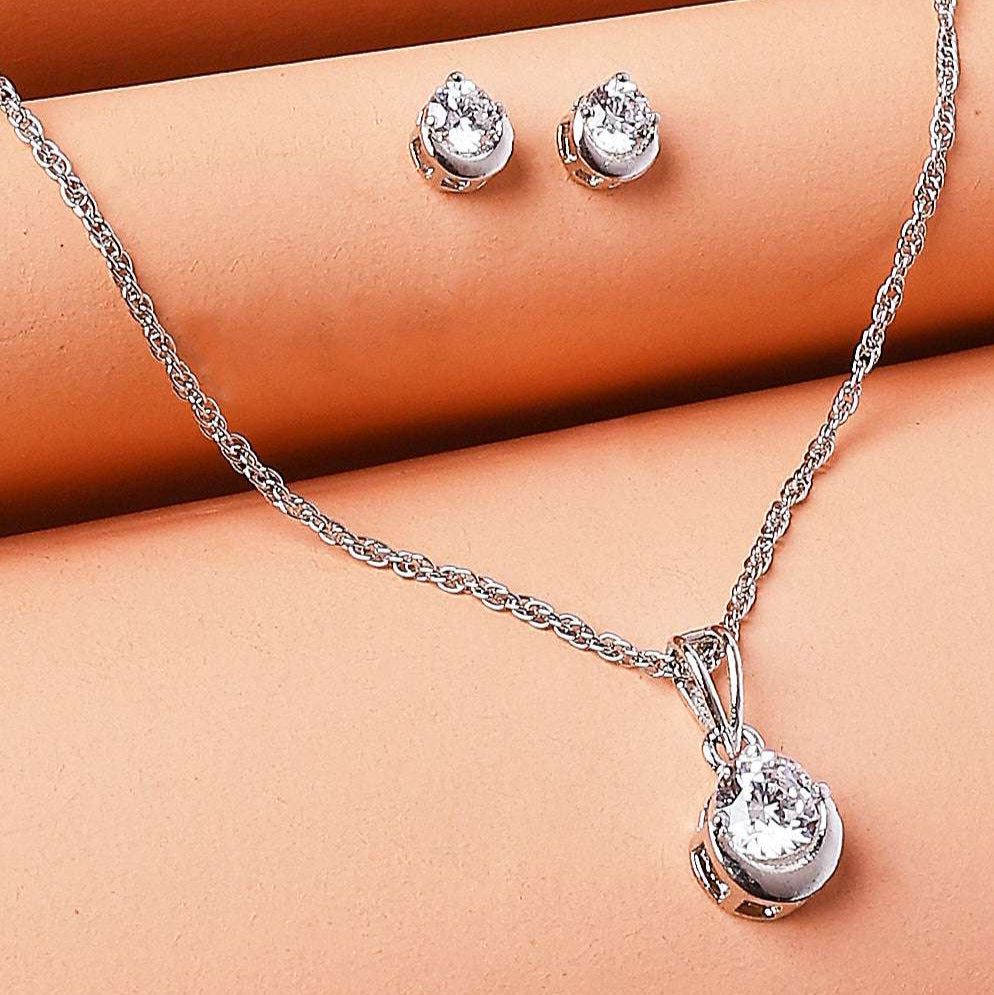 Moonlit Silver Necklace Jewelry Set Made Using Premium 925 Sterling Silver