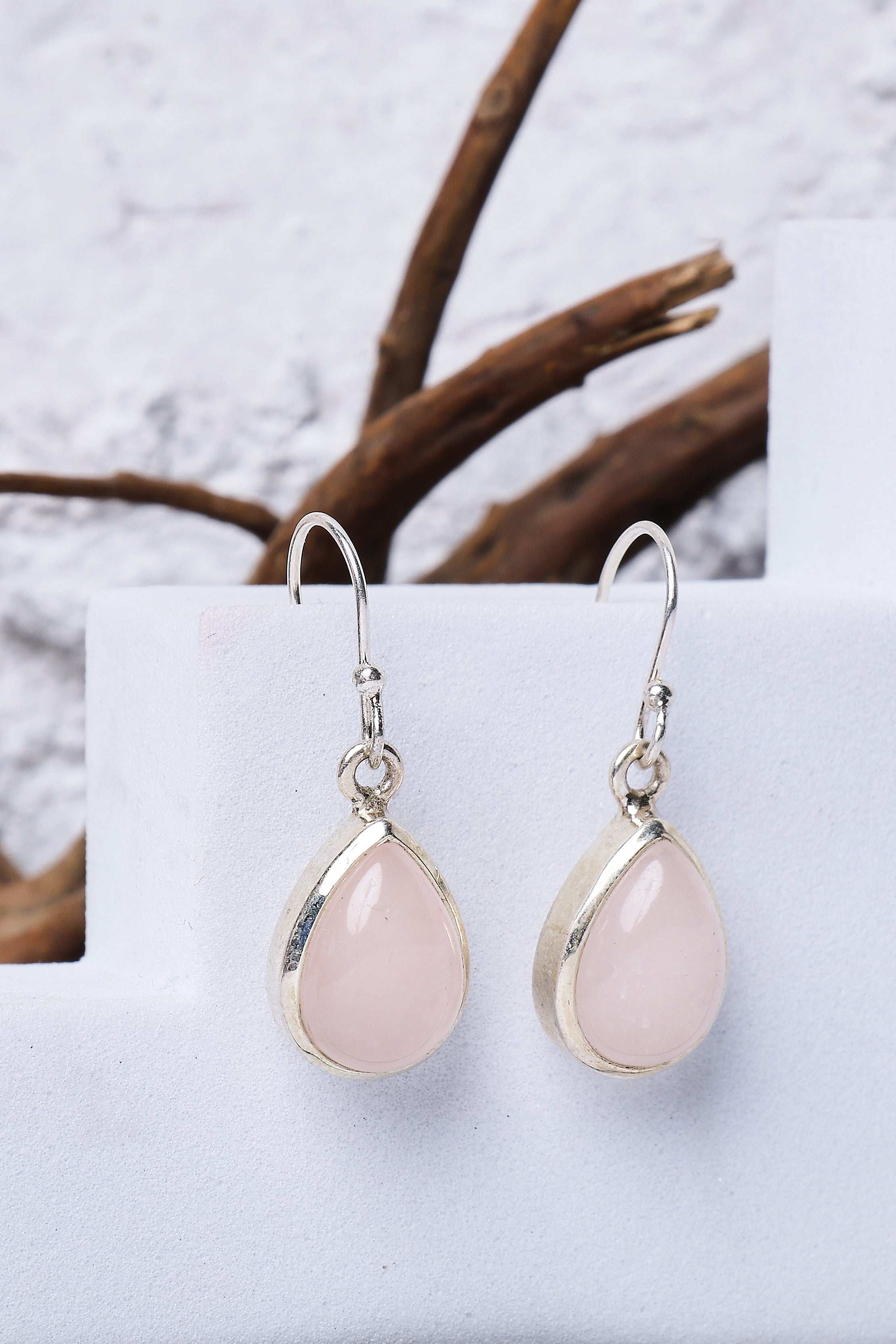 Rose Quartz Silver Earring  Made Using Premium 925 Sterling Silver