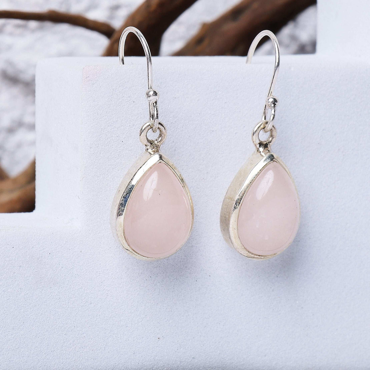 Rose Quartz Silver Earring  Made Using Premium 925 Sterling Silver