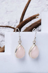 Rose Quartz Silver Earring  Made Using Premium 925 Sterling Silver