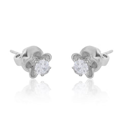 Luminous Silver Flower Studs  Made Using Premium 925 Sterling Silver