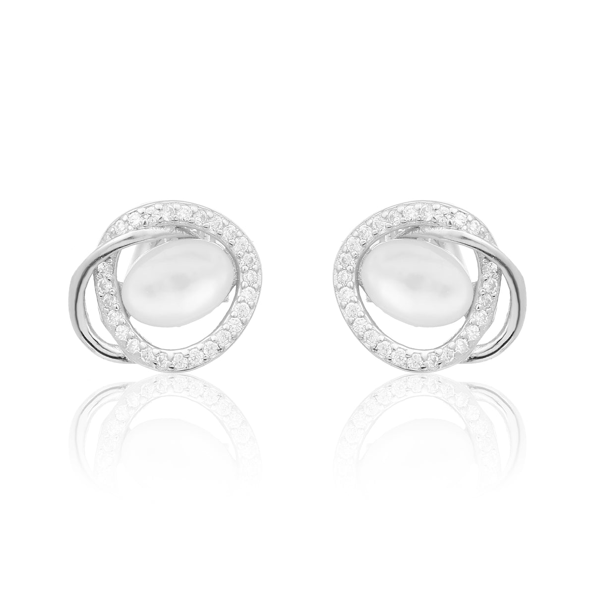 Celestial Silver Pearl Hoops  Made using premium 925 sterling silver