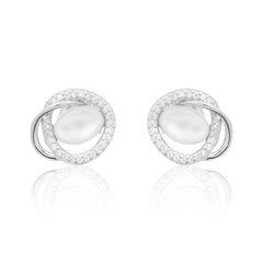 Celestial Silver Pearl Hoops  Made using premium 925 sterling silver