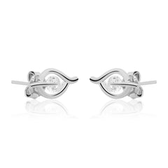 Silver Leaf Dazzle Studs   Made Using Premium 925 Sterling Silver