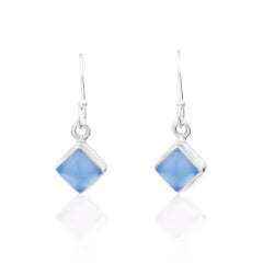 Silver Aqua Blue Gemstone Earring   Made Using Premium 925 Sterling Silver