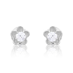 Luminous Silver Flower Studs  Made Using Premium 925 Sterling Silver