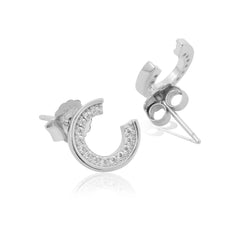 Silver Arc Zirconia Studs   Made Using Premium 925 Sterling Silver