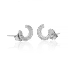 Silver Arc Zirconia Studs   Made Using Premium 925 Sterling Silver
