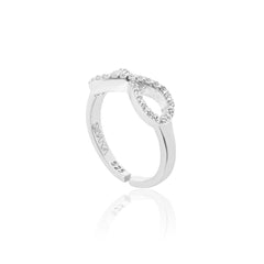 Zirconia Infinity Flux Silver Ring   Made Using Premium 925 Sterling Silver