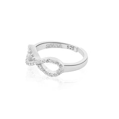 Zirconia Infinity Flux Silver Ring   Made Using Premium 925 Sterling Silver