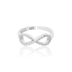 Zirconia Infinity Flux Silver Ring   Made Using Premium 925 Sterling Silver