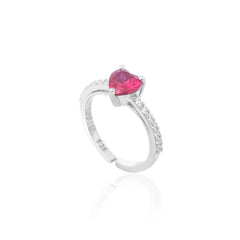 Scarlet Glow Silver Ring   Made Using Premium 925 Sterling Silver