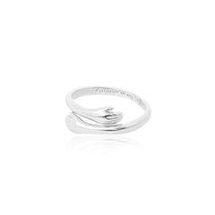 Forever in My Heart Silver Hug Adjustable Ring   Made Using Premium 925 Sterling Silver