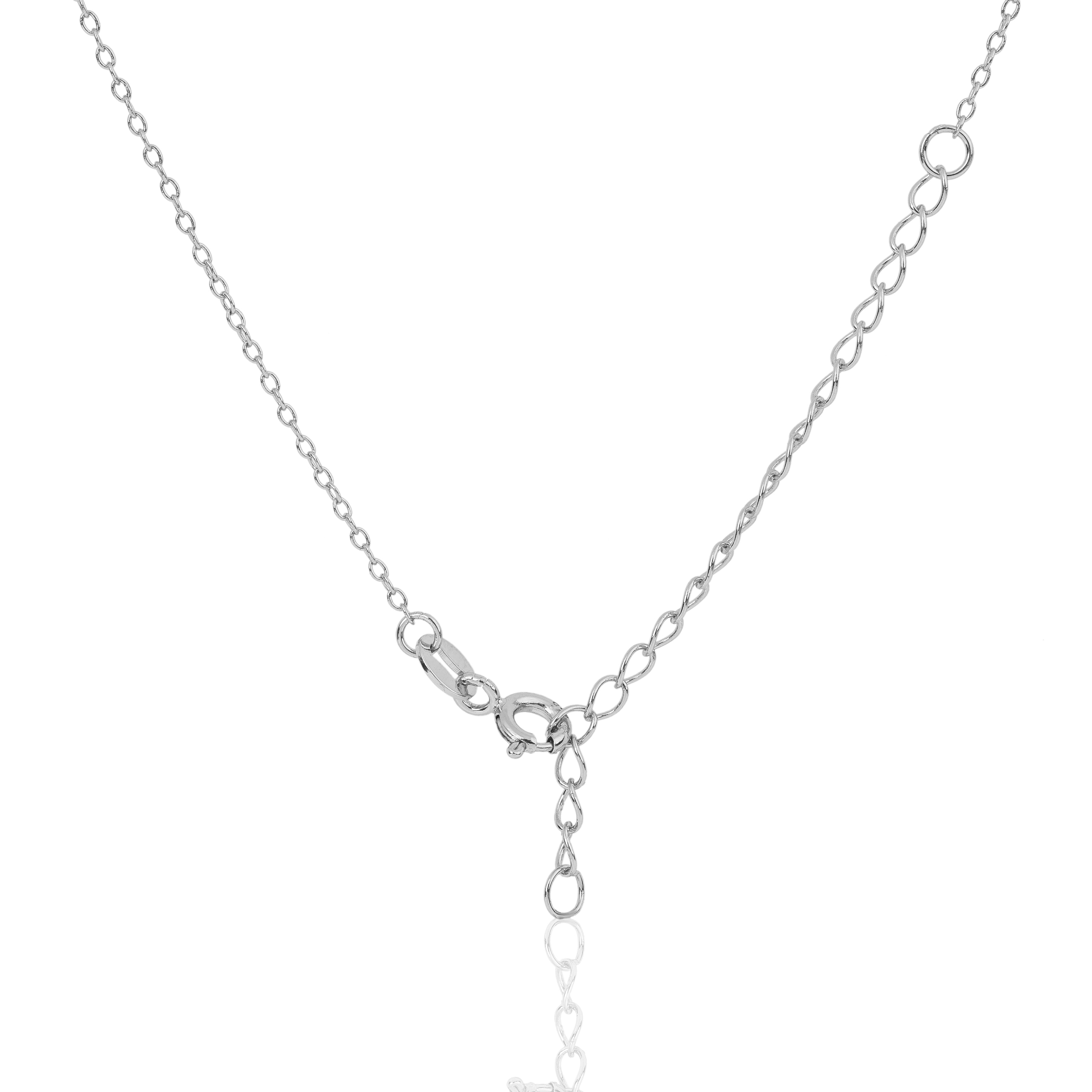 Silver Zirconia Necklace 925 Charm with Link Chain – Silvanza