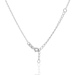 Silver charm zirconia necklace with link chain  Made Using Premium 925 Sterling Silver