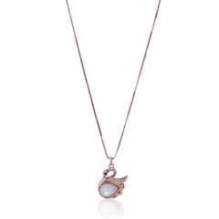 Swan’s Grace Rose Gold Silver Necklace with Link Chain  Made Using Premium 925 Sterling Silver