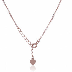 Half Moon Rose Gold Silver Necklace with Link Chain Made with Premium 925 Sterling Silver