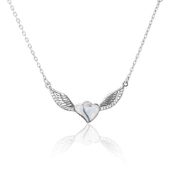 Flying Heart Silver Necklace Made with Premium 925 Sterling Silver