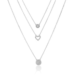Toned 3- Layered Sliver Necklace With Link Chain  Made Using Premium 925 Sterling Silver
