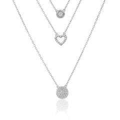 Toned 3- Layered Sliver Necklace With Link Chain  Made Using Premium 925 Sterling Silver