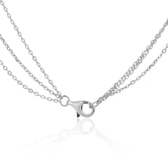 Toned 3- Layered Sliver Necklace With Link Chain  Made Using Premium 925 Sterling Silver