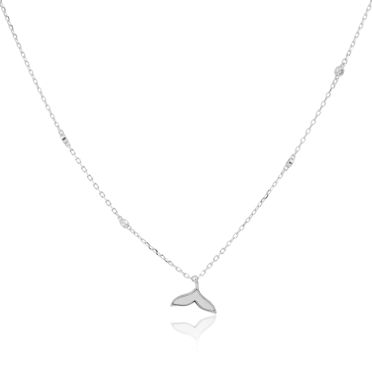 Silver Dolphin’s Tail Necklace with Link Chain  Made Using Premium 925 Sterling Silver