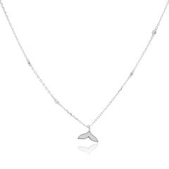 Silver Dolphin’s Tail Necklace with Link Chain  Made Using Premium 925 Sterling Silver
