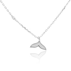 Silver Dolphin’s Tail Necklace with Link Chain  Made Using Premium 925 Sterling Silver