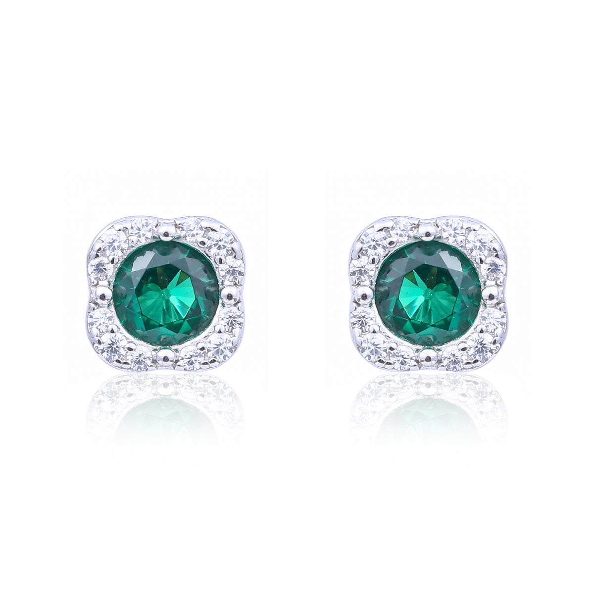 Gemstone Blossom Silver Studs  Made Using Premium 925 Sterling Silver