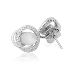 Celestial Silver Pearl Hoops  Made using premium 925 sterling silver