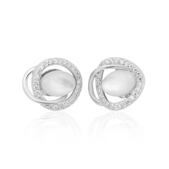 Celestial Silver Pearl Hoops  Made using premium 925 sterling silver