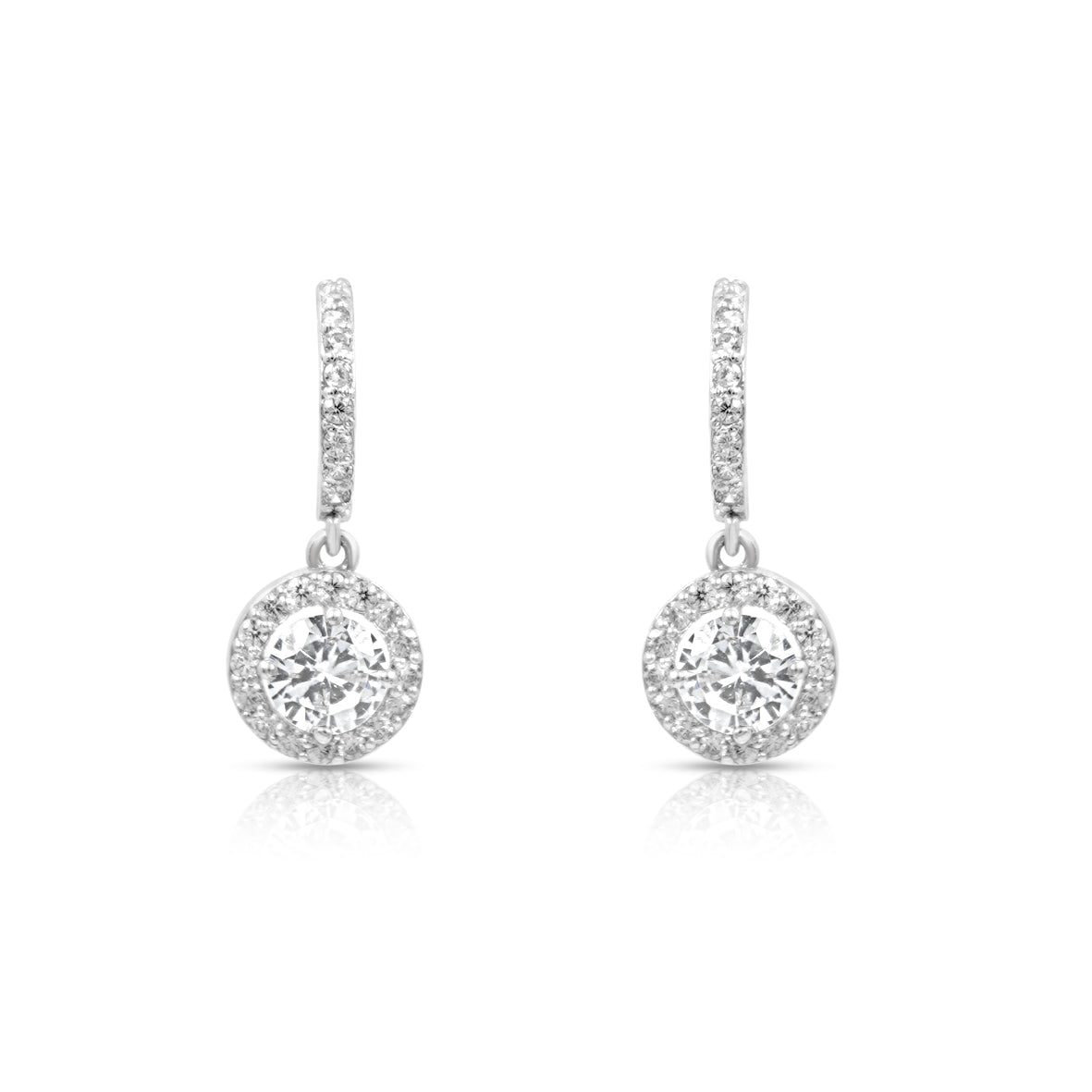 Zirconia Drizzel Drop Silver Earrings