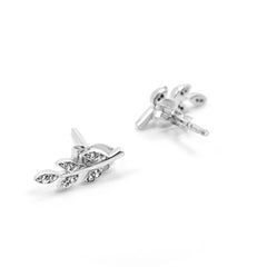 Silver Leaf Stud Earrings