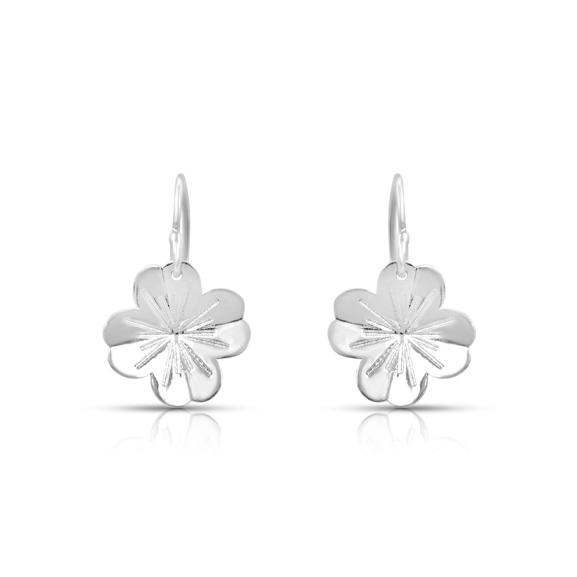 Timeless Grace Silver Flower Hoop Earrings