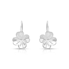 Timeless Grace Silver Flower Hoop Earrings