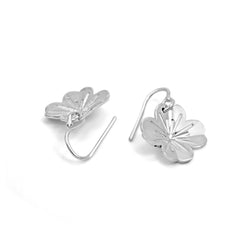 Timeless Grace Silver Flower Hoop Earrings