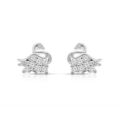 Dazzling Swan Silver stud Earrings