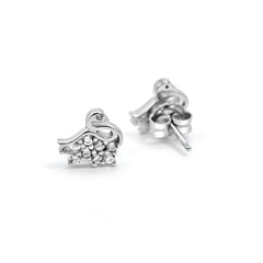 Dazzling Swan Silver stud Earrings
