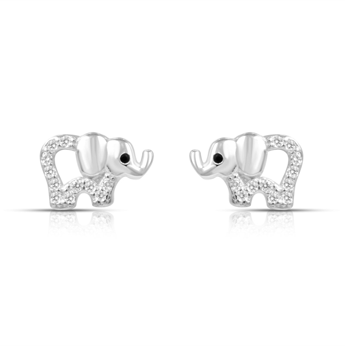 Baby Elephant Silver Stud Earrings
