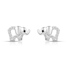 Baby Elephant Silver Stud Earrings