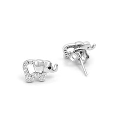Baby Elephant Silver Stud Earrings