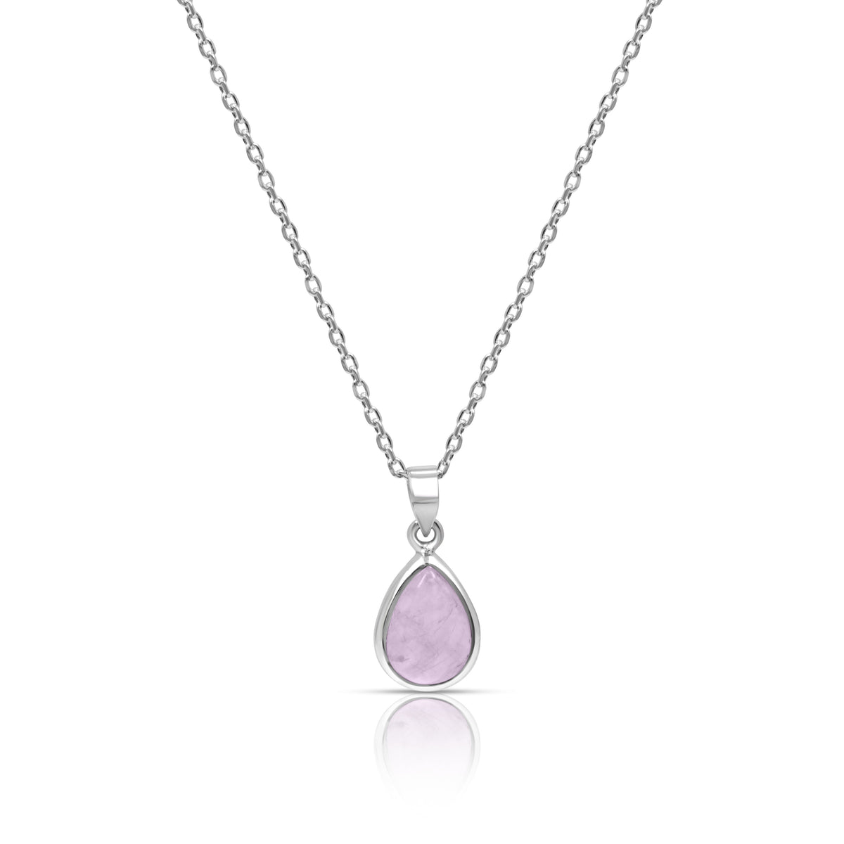 Silver Gracious Pink Pendant with link Chain