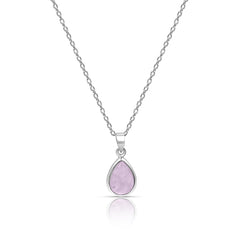 Silver Gracious Pink Pendant with link Chain