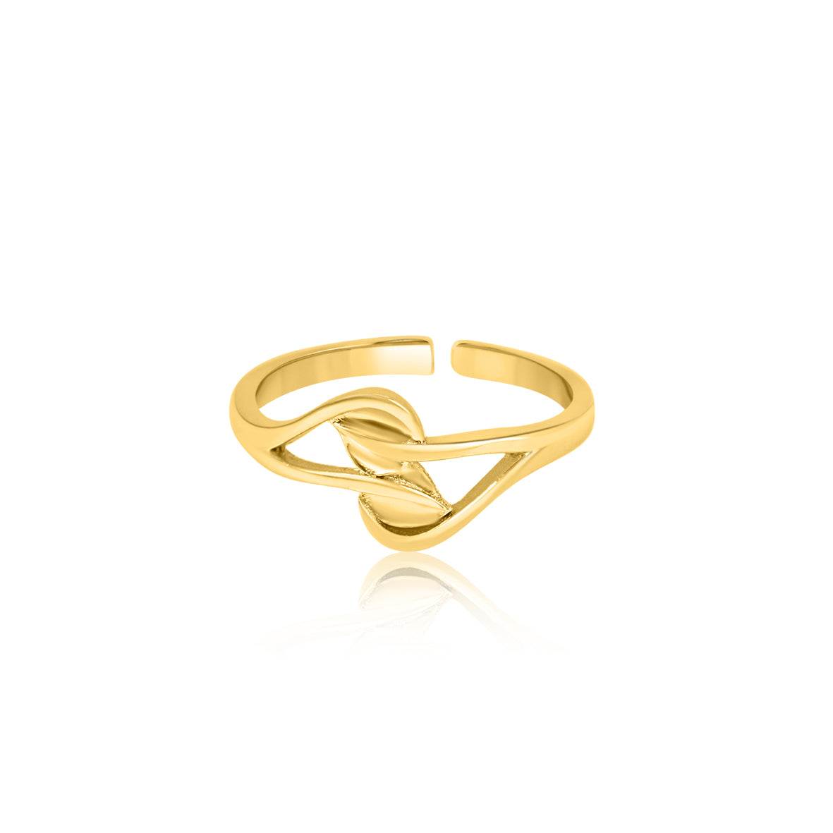Golden Leaf Entangle Ring