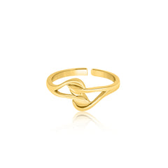 Golden Leaf Entangle Ring