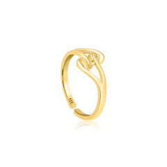 Golden Leaf Entangle Ring