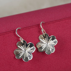 Timeless Grace Silver Flower Hoop Earrings