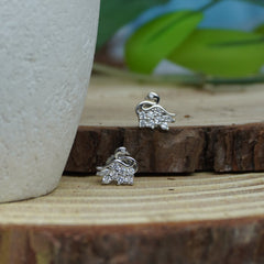 Dazzling Swan Silver stud Earrings