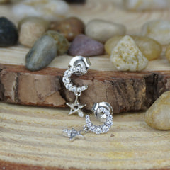 Astral Zirconia Silver Studs Earrings